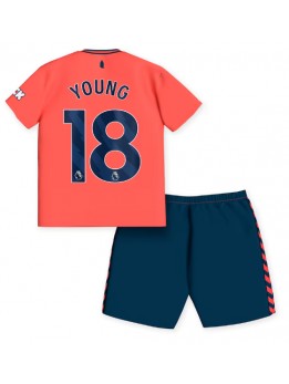 Everton Ashley Young #18 Auswärts Trikotsatz für Kinder 2023-24 Kurzarm (+ Kurze Hosen)